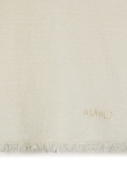 Alanui Linen Knit T-Shirt Clotted Cream LMHA043S23FAB001