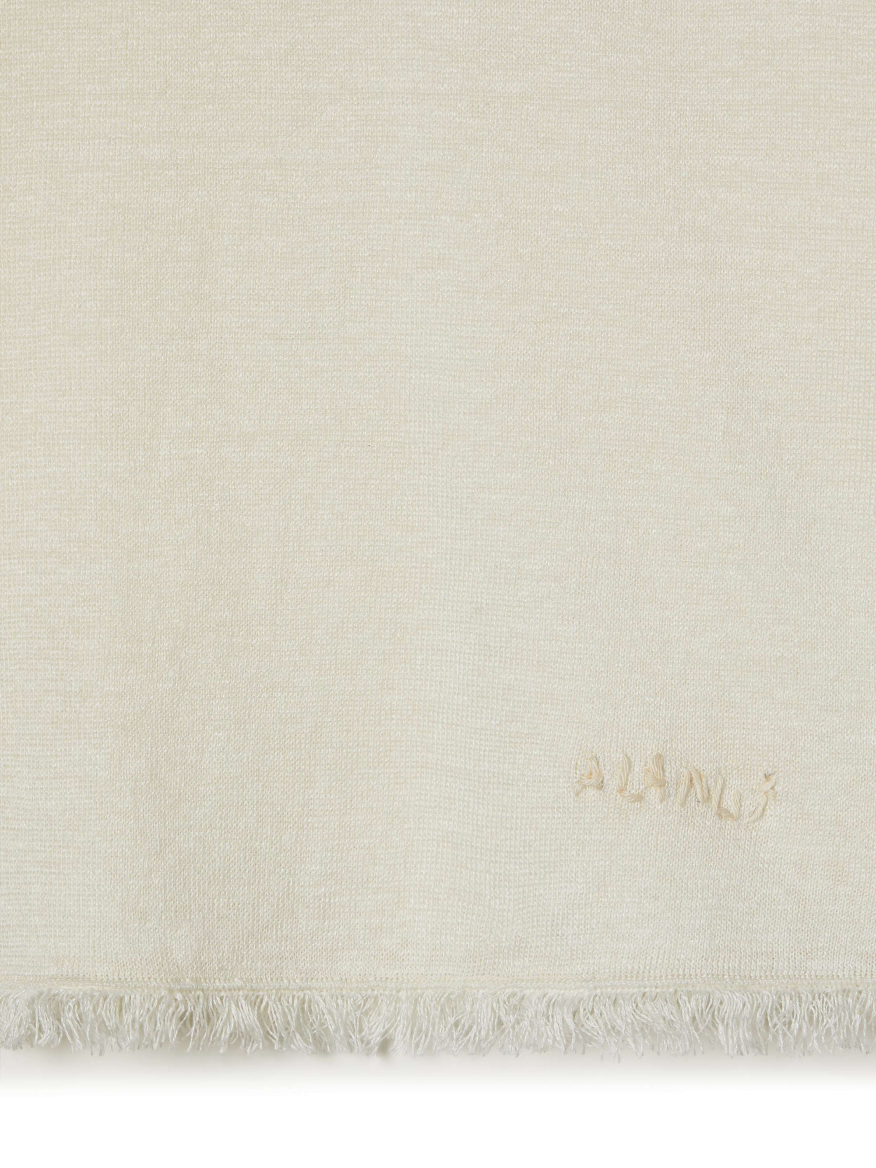 Alanui Linen Knit T-Shirt Clotted Cream LMHA043S23FAB001