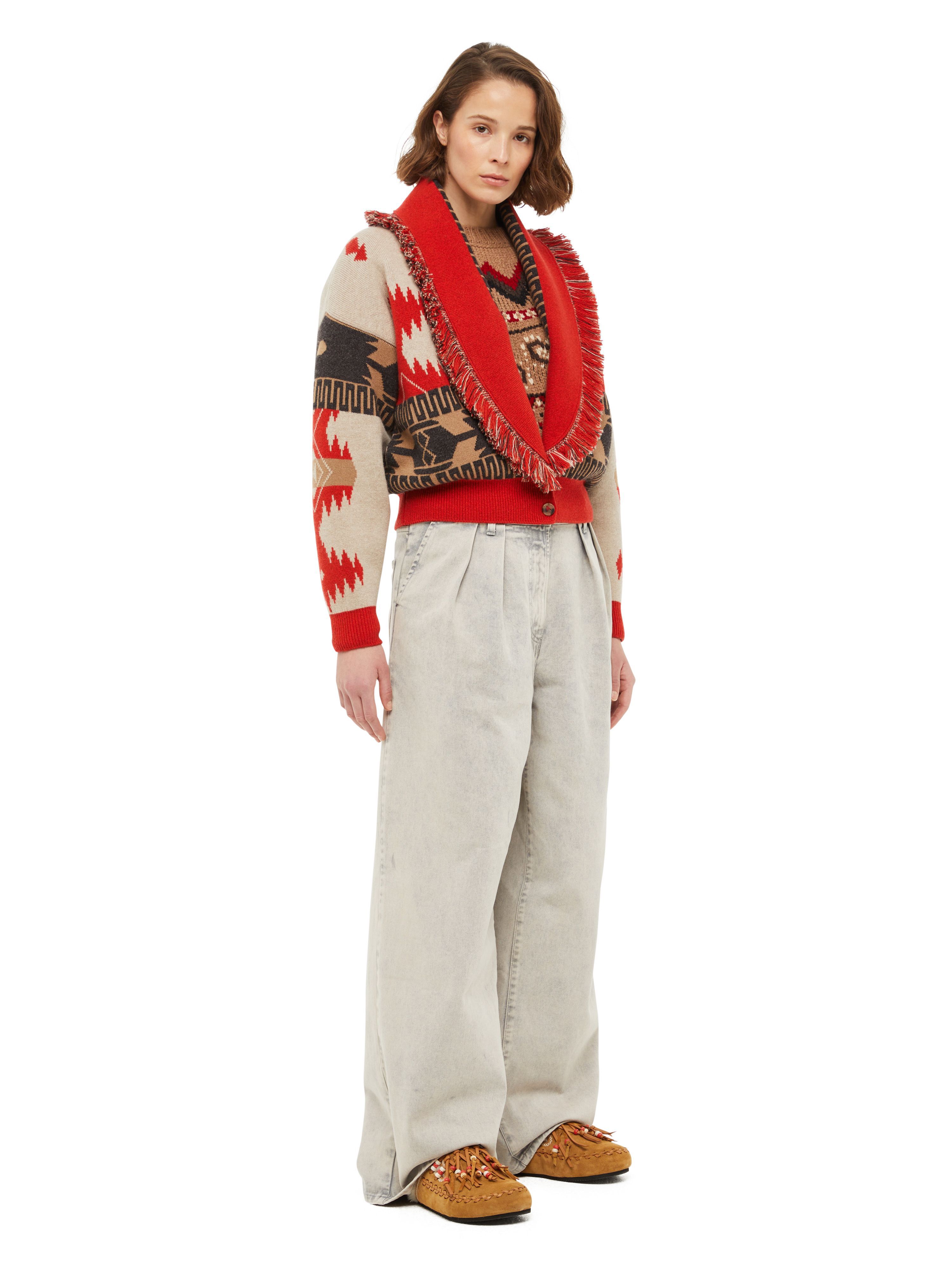 Alanui Icon Jacquard Cardi-Bomber Sand Fire LWHB026F23KNI002