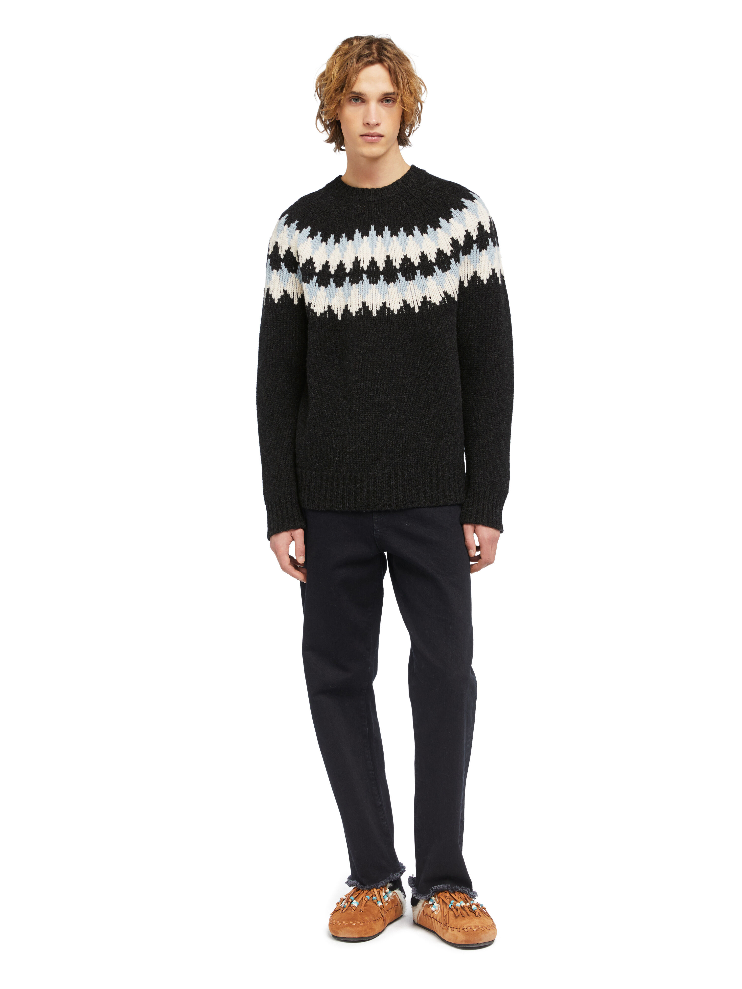 Alanui Sweet Winter Sweater Midnight-Chalk LMHE016E25KNI001