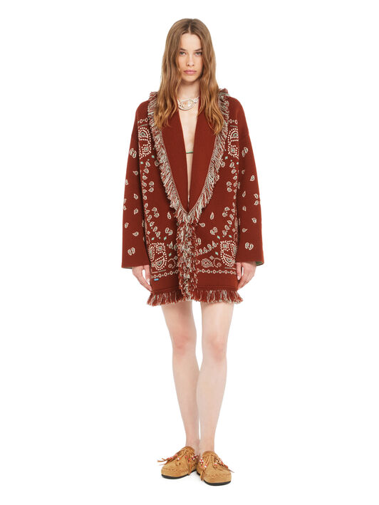 Alanui Bandana Jacquard Cardigan Harissa-New Sage LWHB064R26KNI030 Alanui Bandana Jacquard Cardigan Harissa-New Sage LWHB064R26KNI030