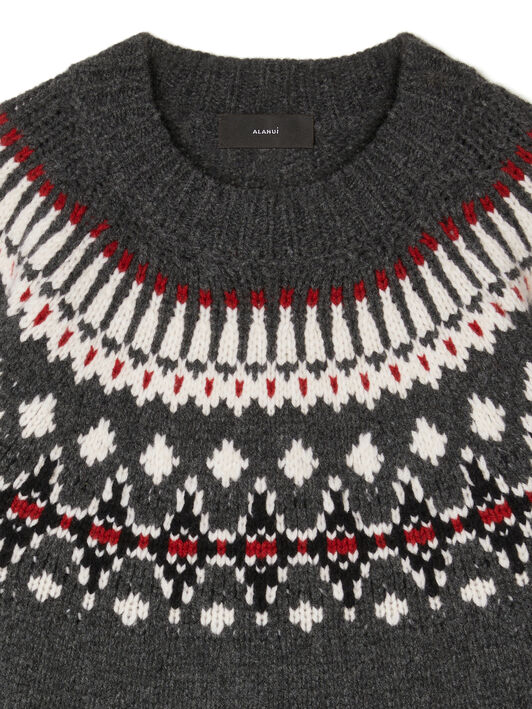 Alanui Sweet Winter Sweater Black Grey-Multicolor LWHE061E25KNI001