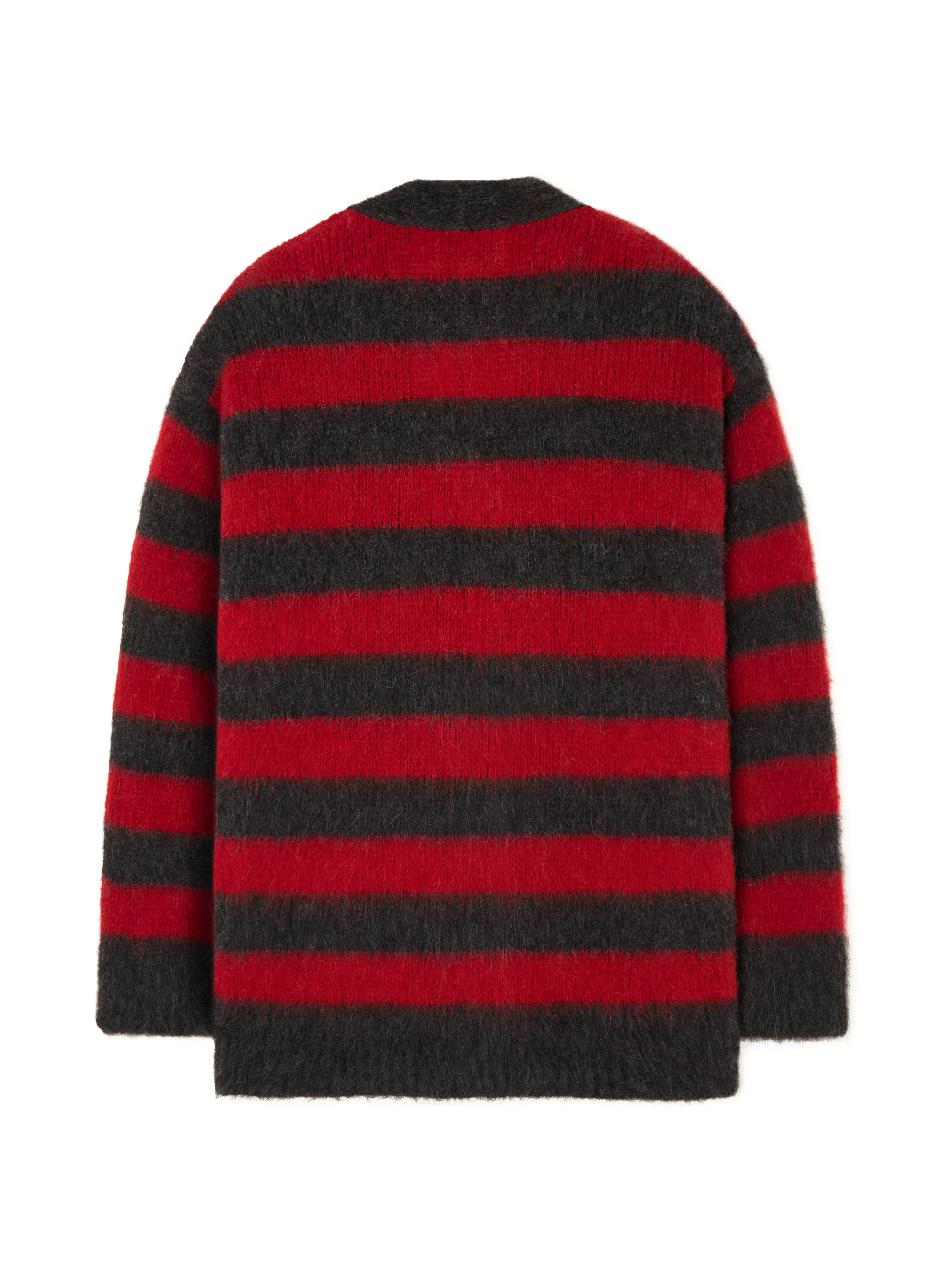 Alanui Grunge Stripes Cardigan Ruby-Charcoal LMHB035E25KNI003