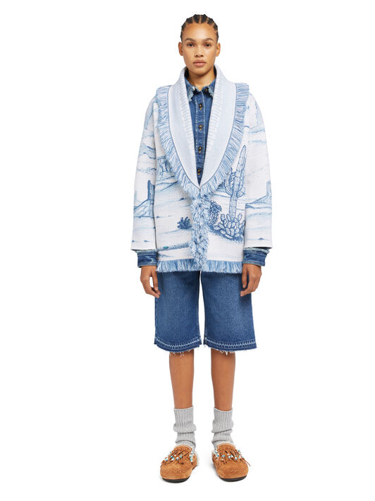 Alanui Silent Rider Cardigan Chalk-Bluebell LWHB064E25KNI00F