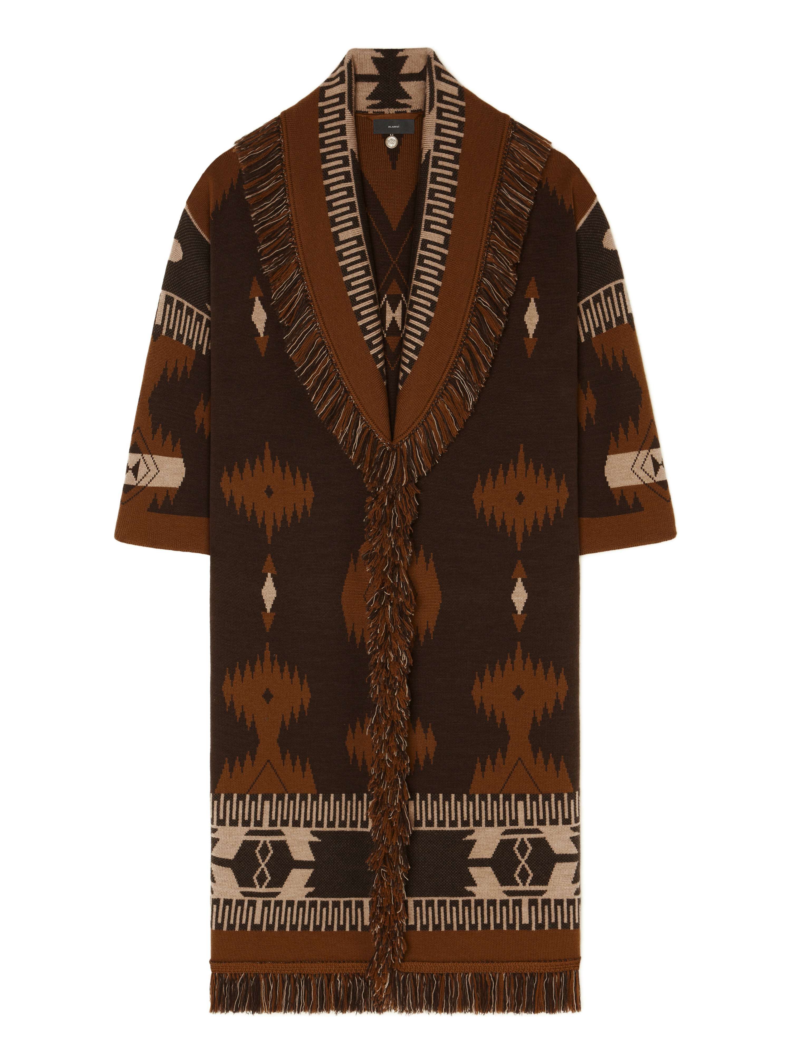 Alanui Icon Jacquard Coat Coffee-Dakar LWHQ003E24KNI002