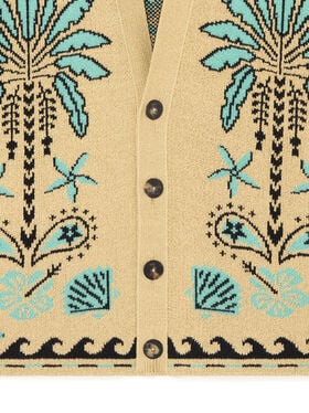 Alanui Echoes Of The Island Cardigan Sand-Parrot