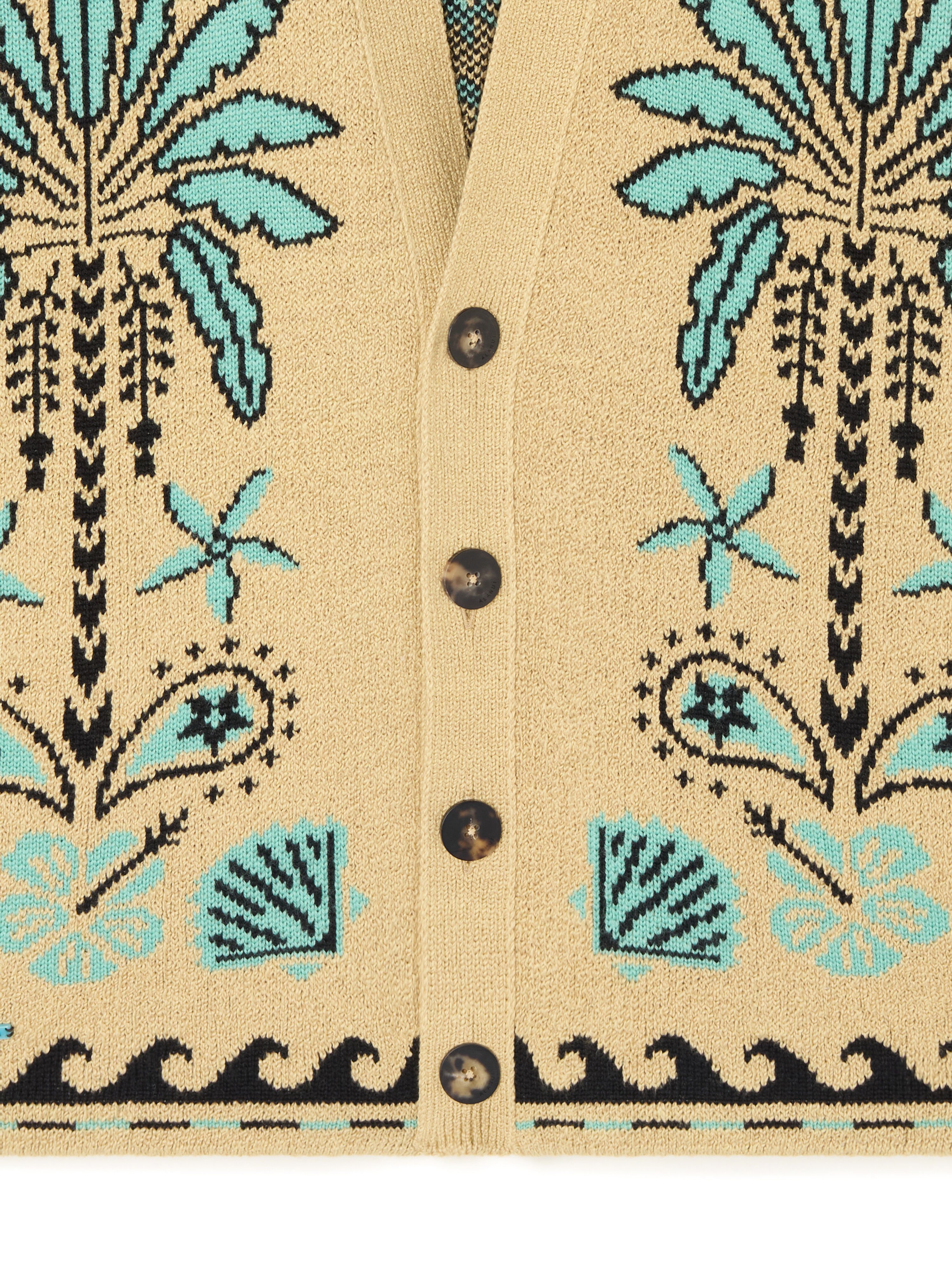Alanui Echoes Of The Island Cardigan Sand-Parrot LMHB027R26KNI001 Alanui Echoes Of The Island Cardigan Sand-Parrot LMHB027R26KNI001