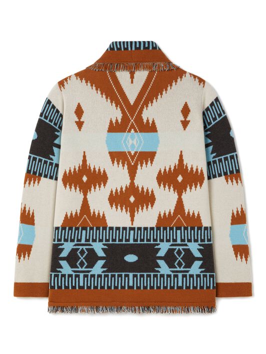 Alanui Icon Jacquard Cardigan Chalk-Pecan LMHB038R25KNI001