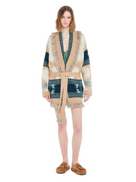 Alanui Icon Jacquard Cardigan Chalk-Sand