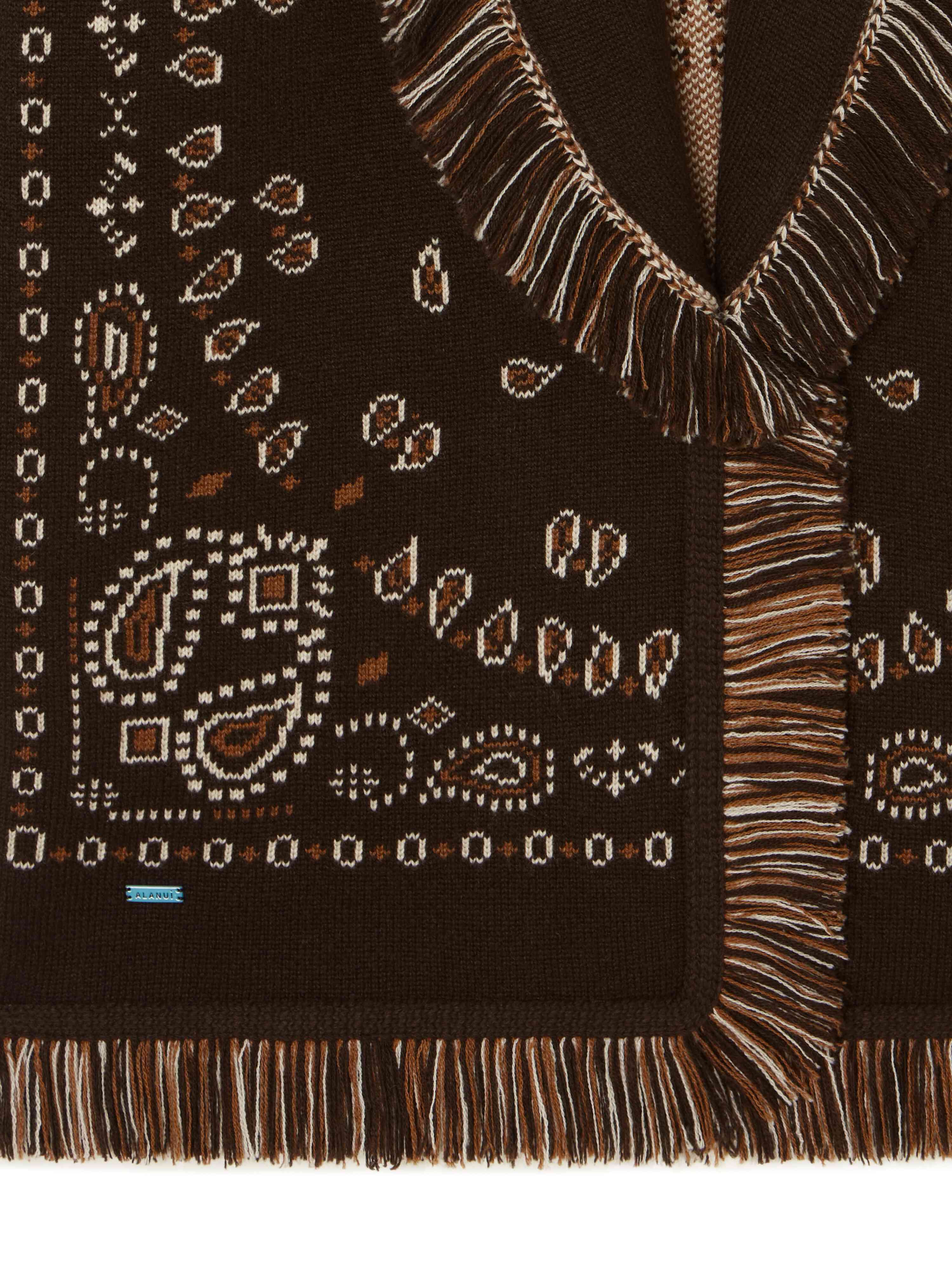 Alanui Bandana Jacquard Cardigan Coffee-Multicolor LWHB064E24KNI002
