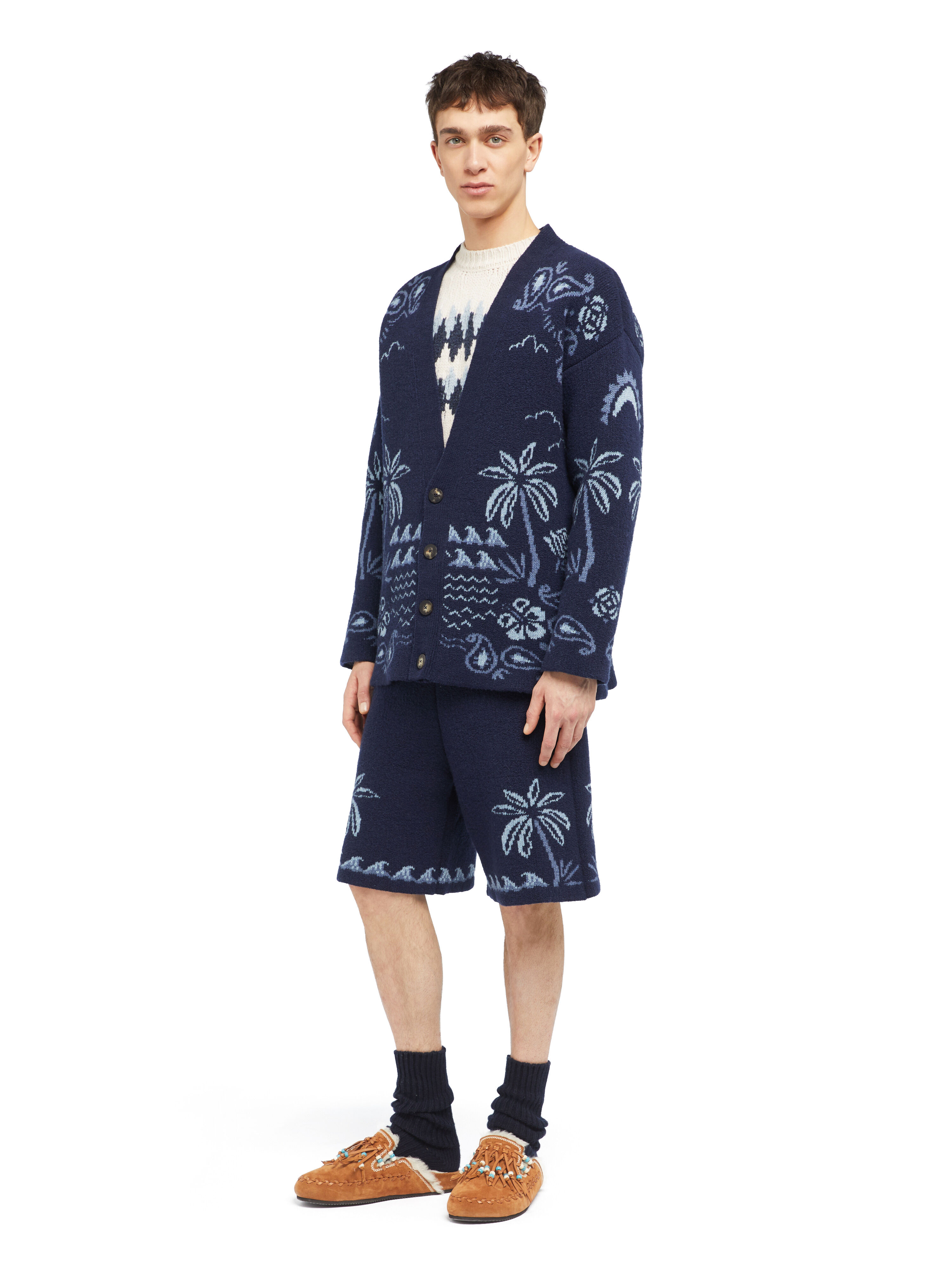 Alanui Glimpse Of Eden Cardigan Midnight-Denim LMHB027E25KNI003