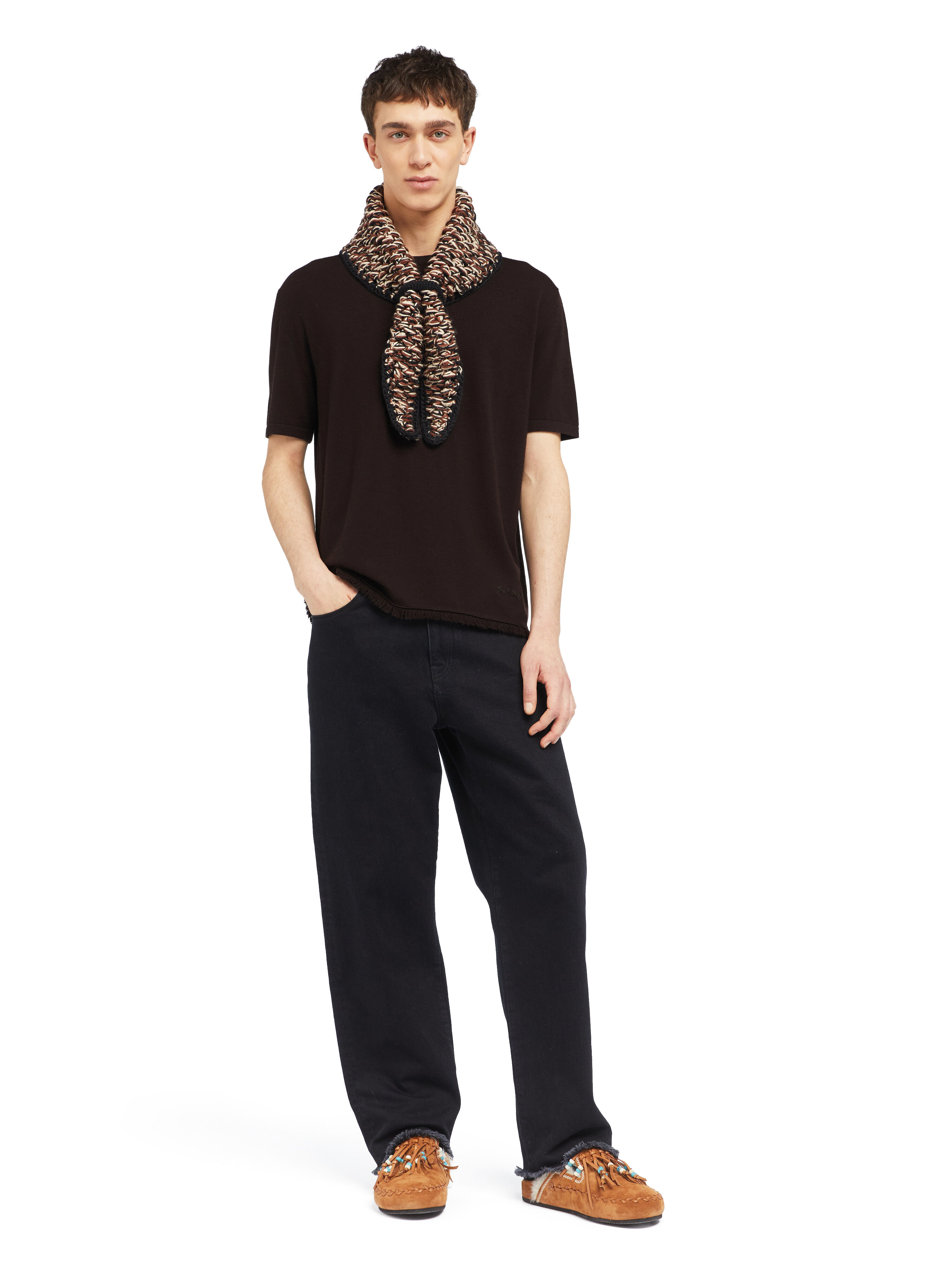 Alanui Knit T-Shirt Coffee LMHW002E25KNI001