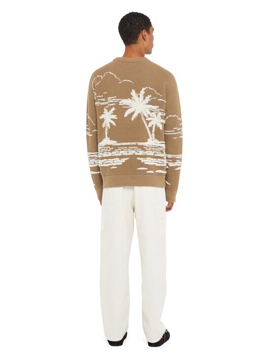 Alanui Beyond The Horizons Sweater Khaki-White LMHE033R25KNI003