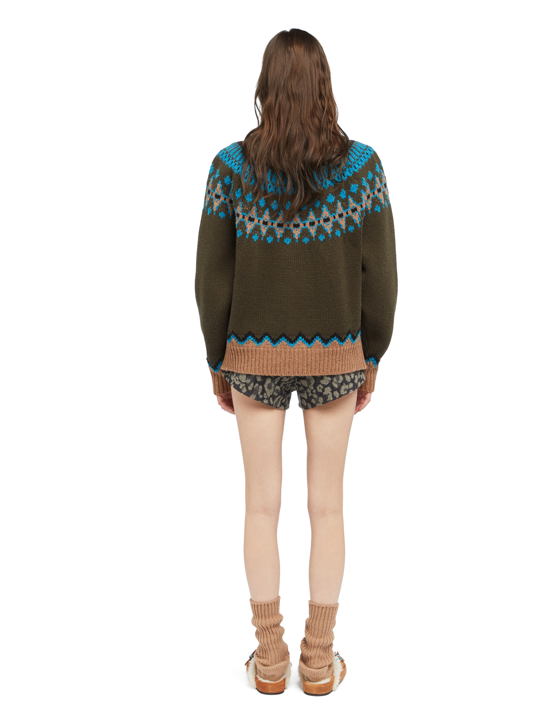 Alanui Sweet Winter Jacket Oliva-Multicolor LWHQ01DE25KNI001