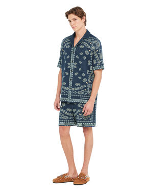 Alanui Cotton Piquet Bandana Shirt Arbour-Light Blue