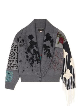 Alanui Midnight In Manhattan Cardi-Bomber Charcoal LWHB026E25KNI003