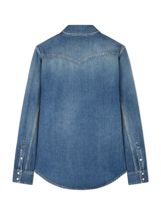 Alanui Medium Wash Denim Shirt Medium Wash Blue Denim LMYD007R26DEN003