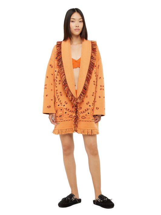 Alanui Bandana Jacquard Cardigan Chalk LWHB064R24KNI002