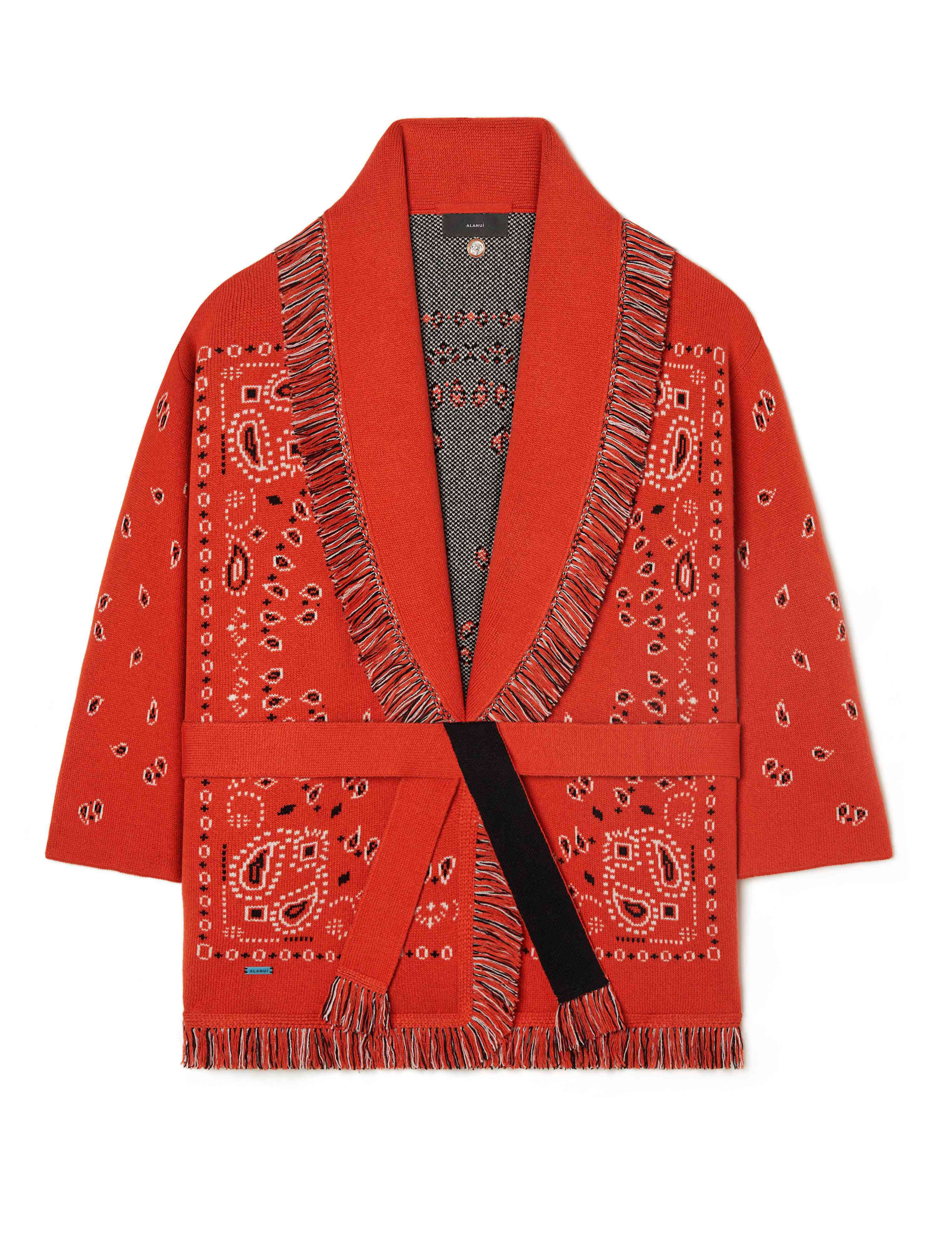Alanui Bandana Jacquard Cardigan Tiger Lily-Multicolor LWHB064S23KNI006