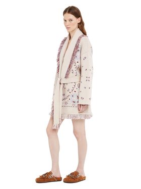 Alanui Bandana Jacquard Cardigan Chalk-Marsala