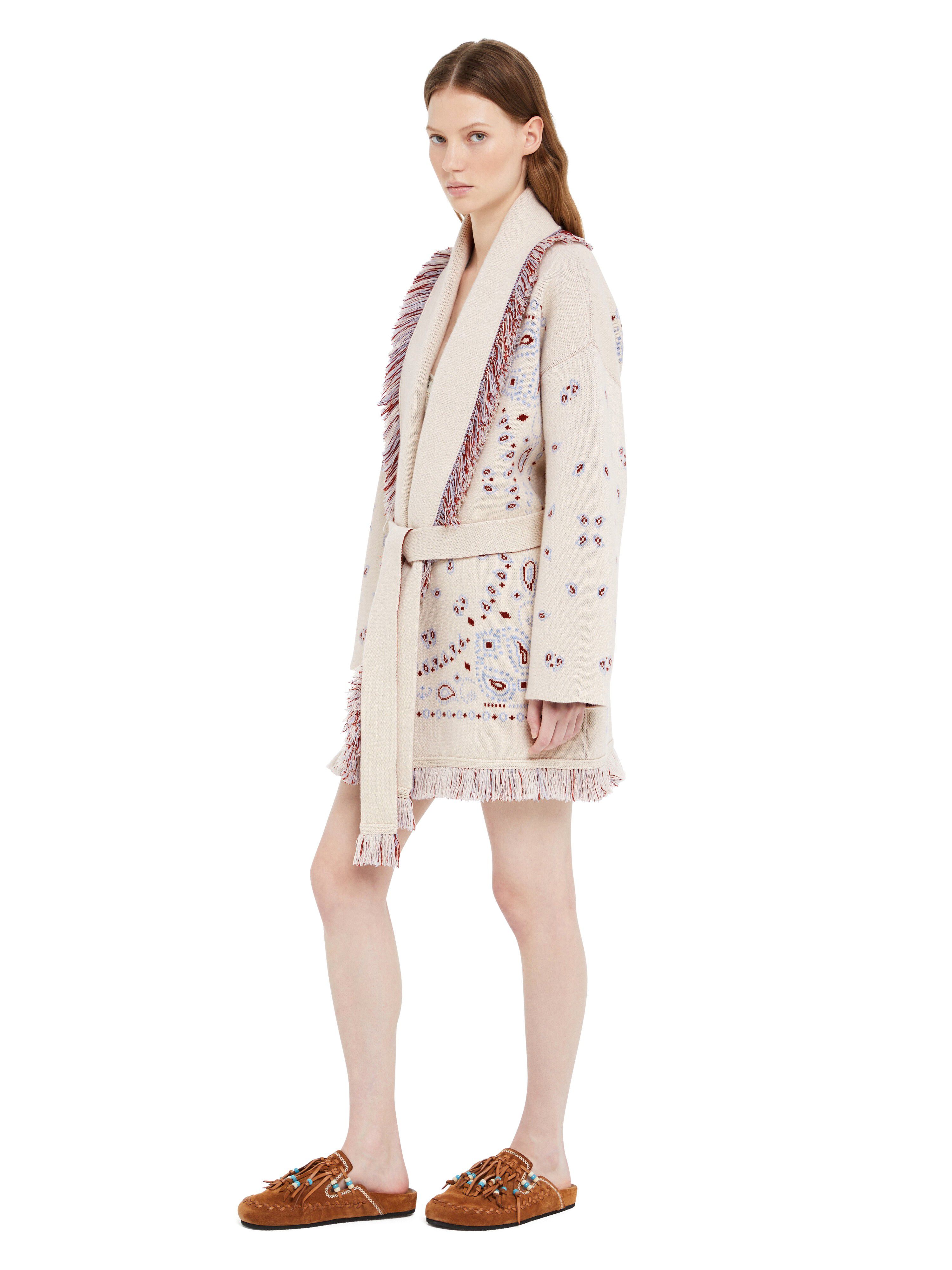 Alanui Bandana Jacquard Cardigan Chalk-Marsala LWHB064R25KNI001