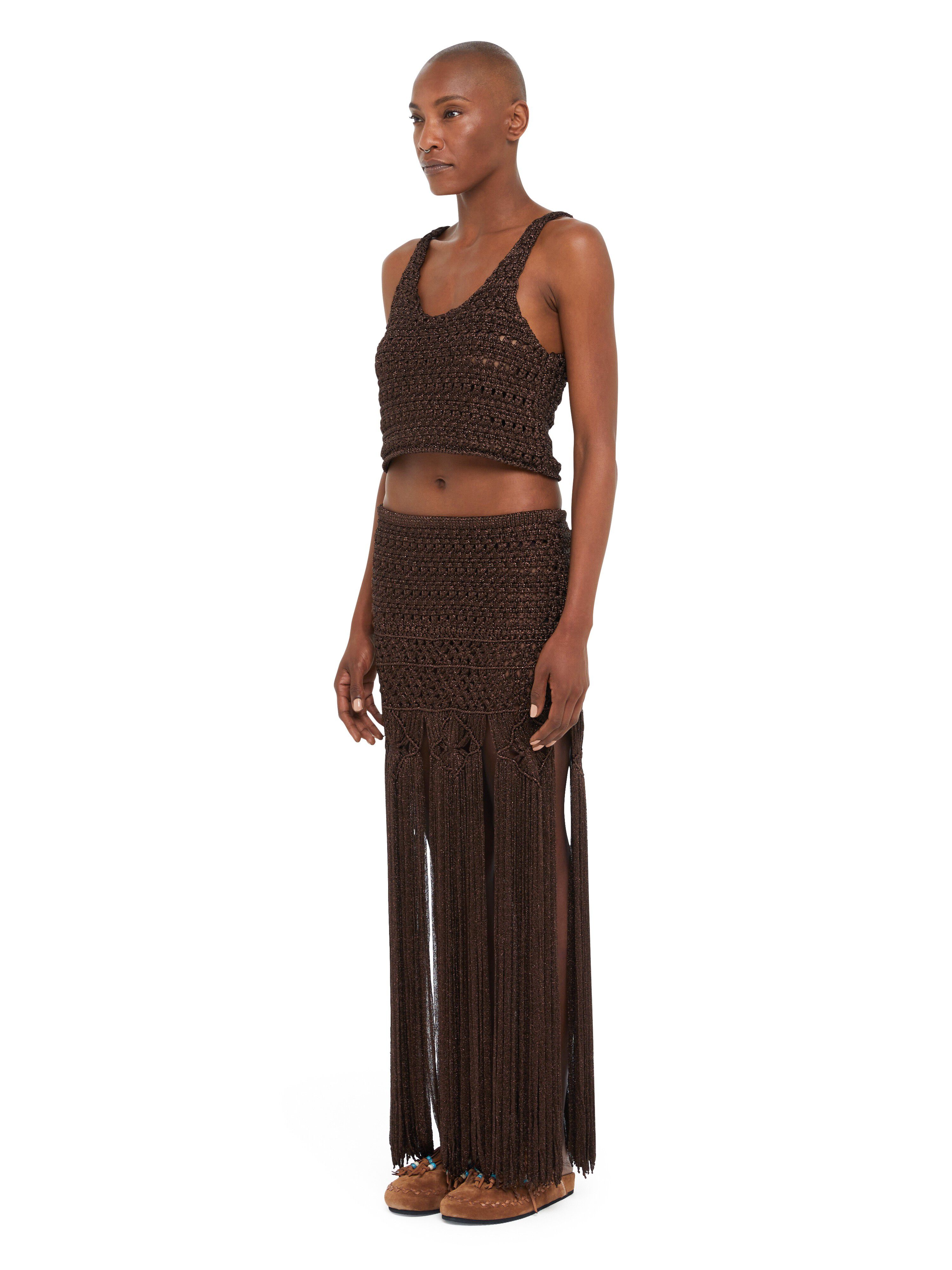 Alanui Ray Of Light Top Coffee LWHT004R25KNI001