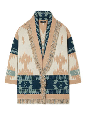 Alanui Icon Jacquard Cardigan Chalk-Sand LWHB064R26KNI026