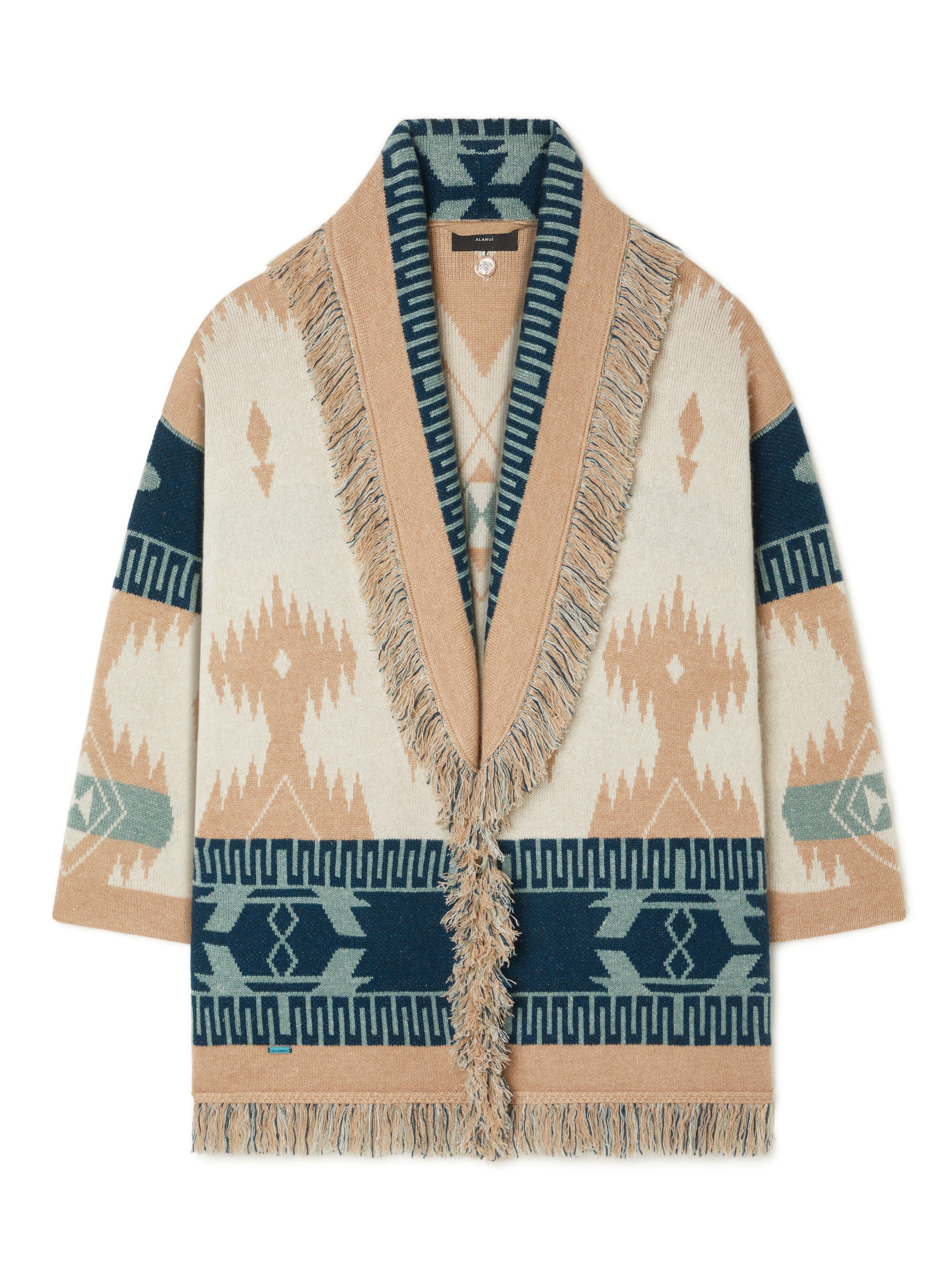 Alanui Icon Jacquard Cardigan Chalk-Sand LWHB064R26KNI026