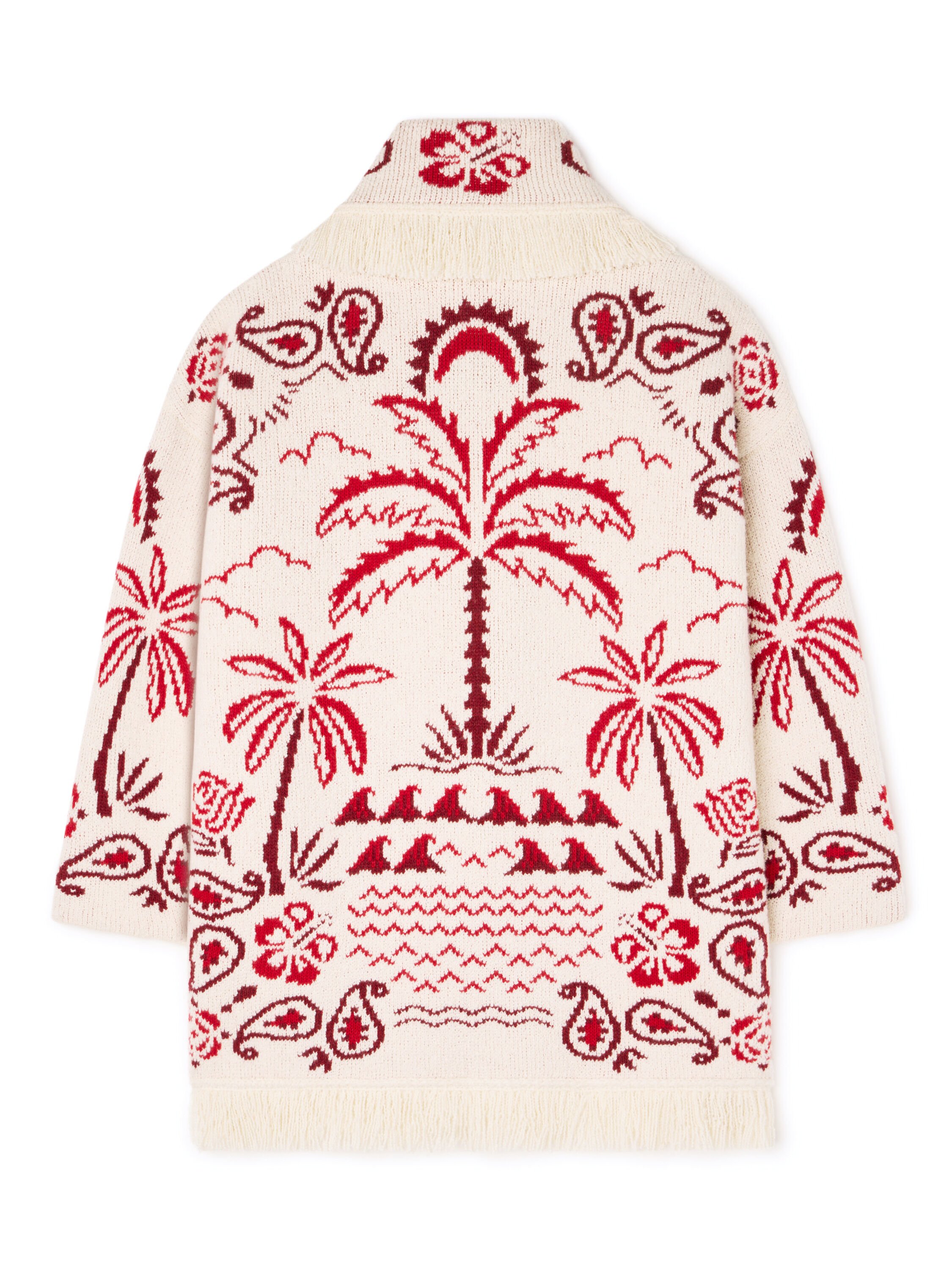 Alanui Glimpse Of Eden Cardigan Chalk-Ruby LWHB064E25KNI00C
