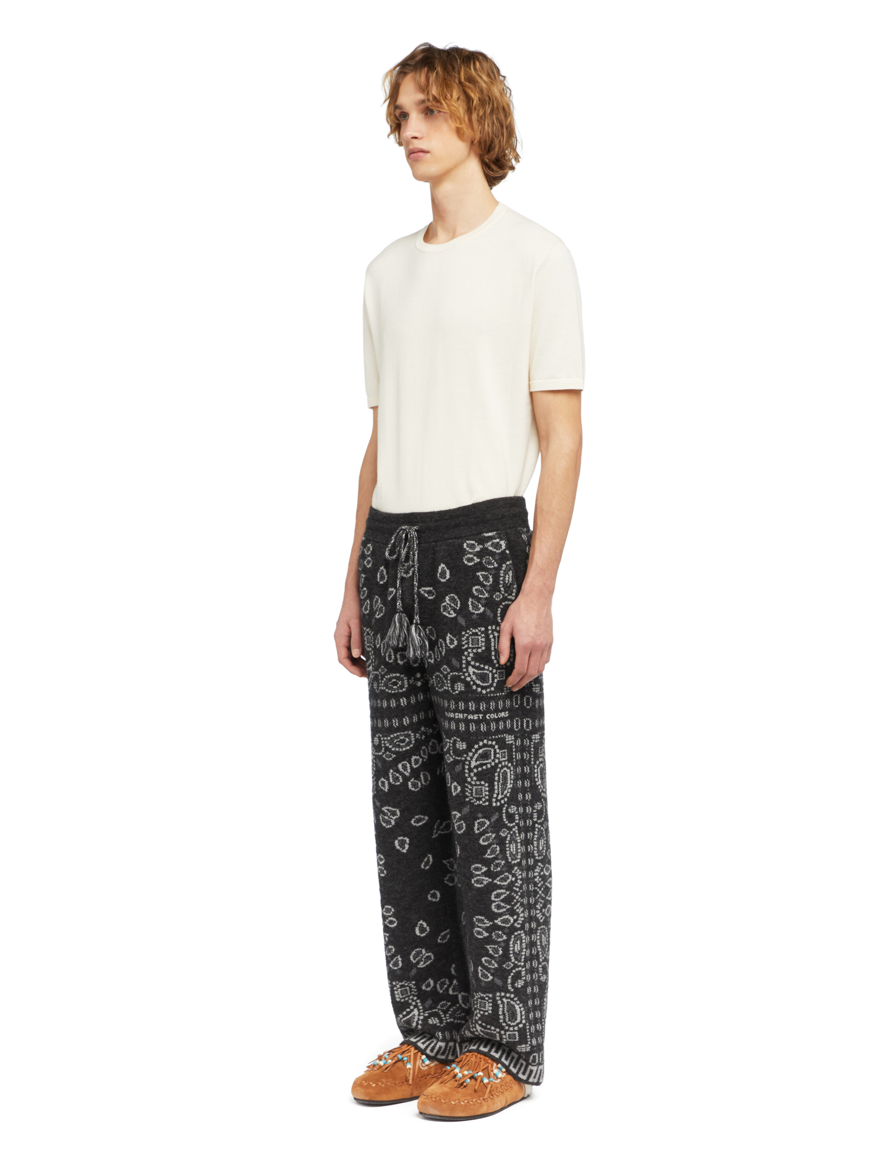 Alanui Bandana Jacquard Pants Charcoal-Multicolor LMHG016E25KNI001