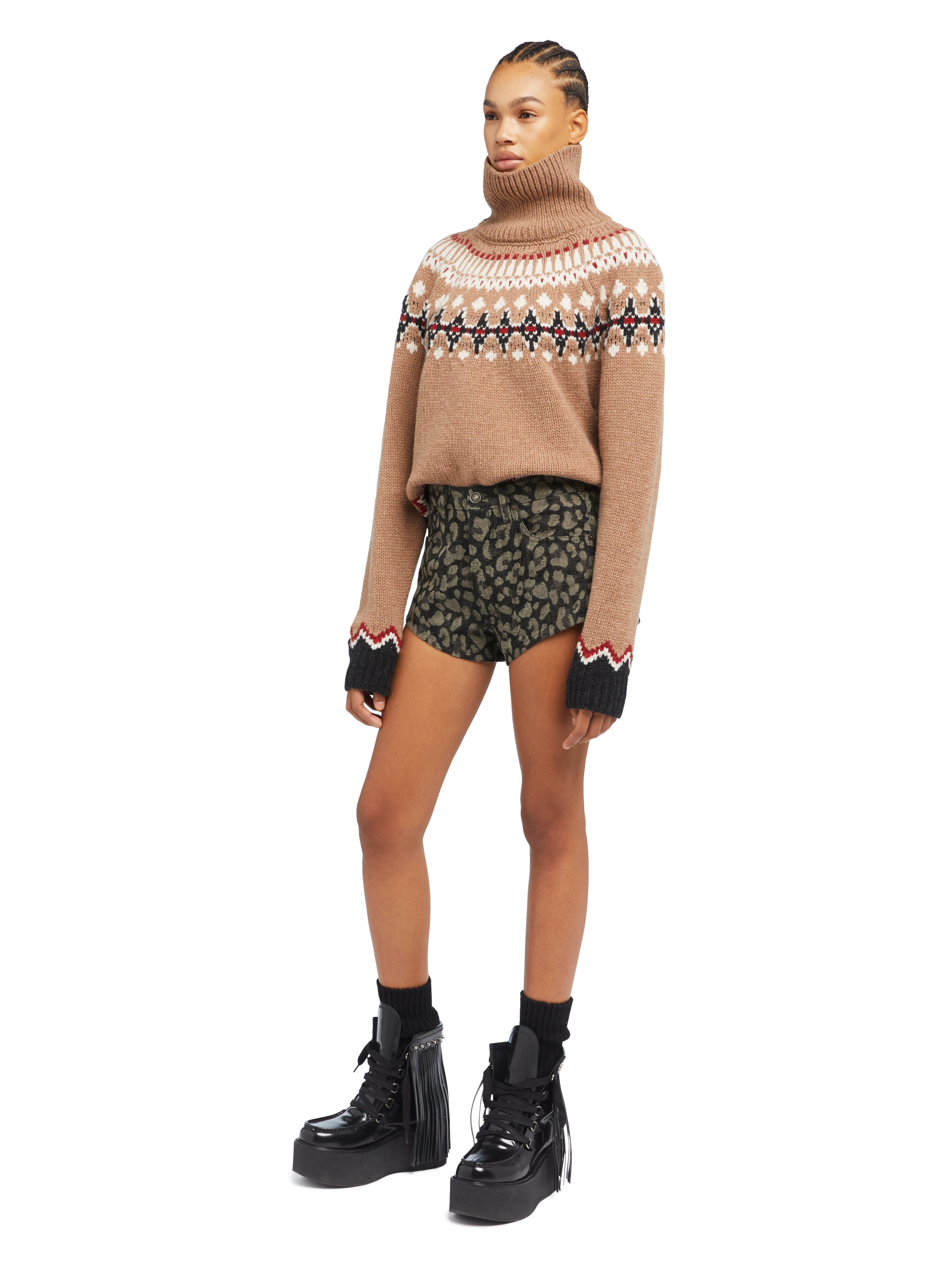 Alanui Seattle Jungle Denim Shorts Ardesia-Dark Dust LWYC009E25DEN001