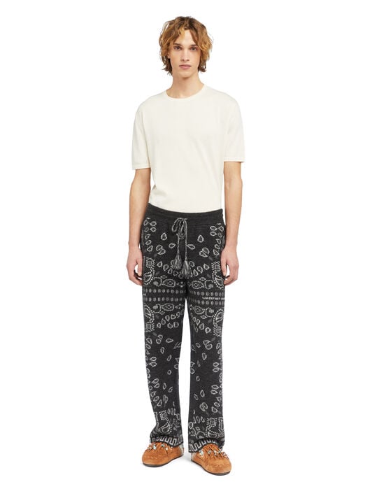 Alanui Bandana Jacquard Pants Charcoal-Multicolor LMHG016E25KNI001 Alanui Bandana Jacquard Pants Charcoal-Multicolor LMHG016E25KNI001