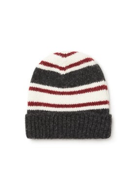 Alanui Grunge Stripes Beanie Charcoal-Ruby LWLC012E25KNI001