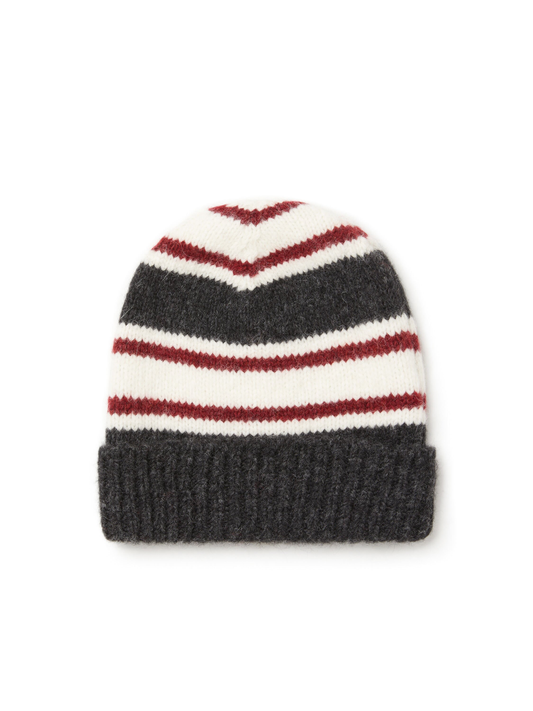 Alanui Grunge Stripes Beanie Charcoal-Ruby LWLC012E25KNI001