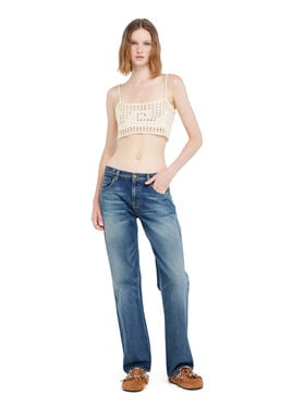 Alanui Blue Moon Denim Pants Vintage Medium Wash Denim