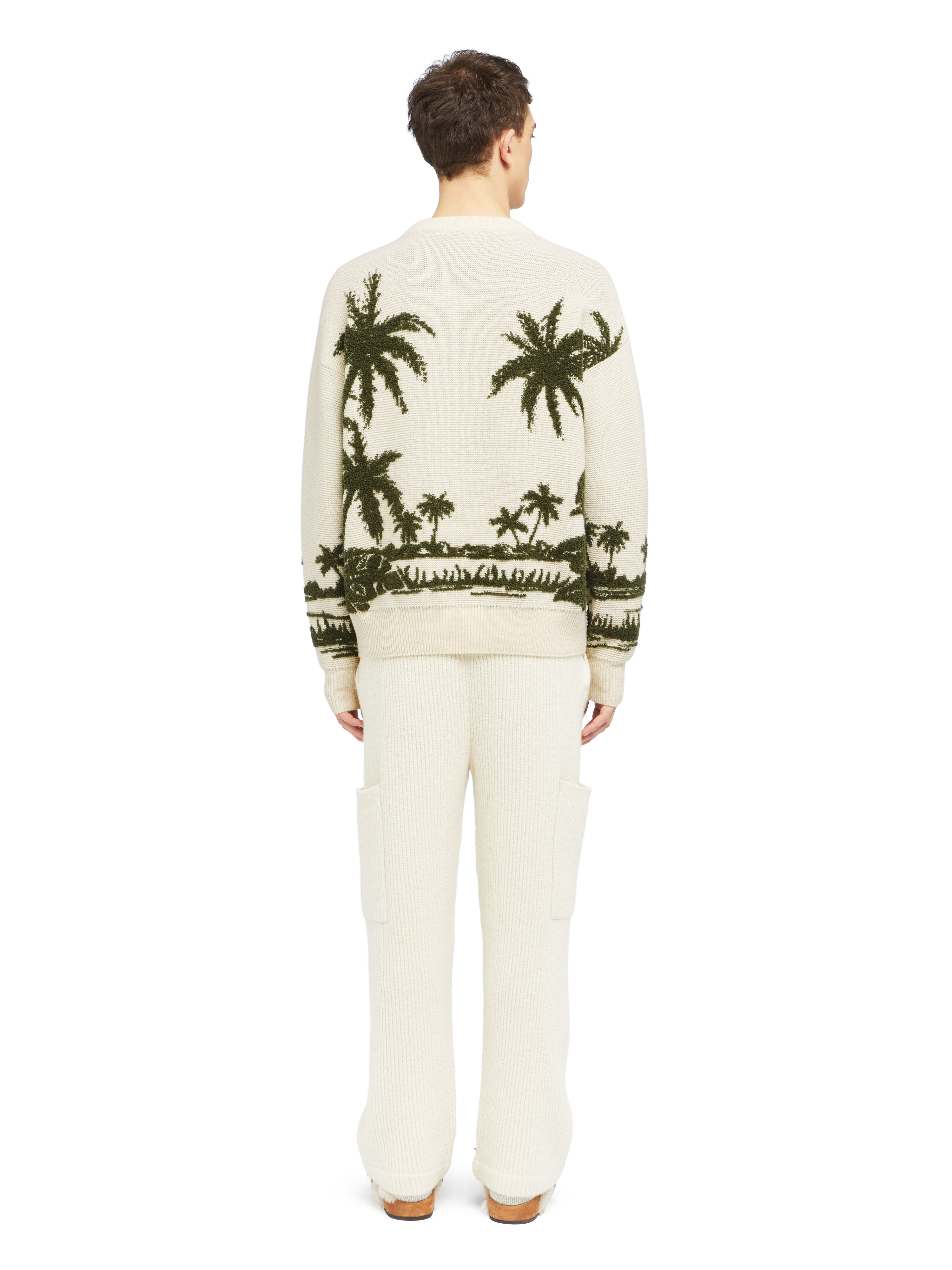 Alanui Palm Grove Tales Sweater Ivory-Olive LMHE033E25KNI002
