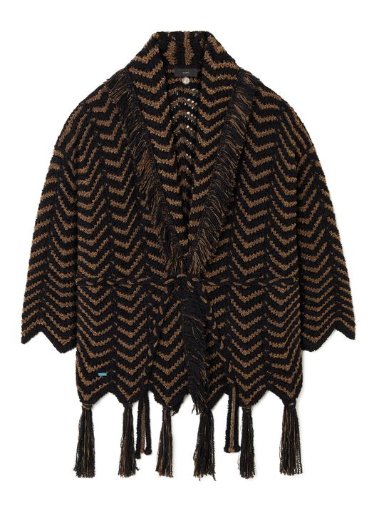 Alanui Shady Beach Cardigan Black-Pecan LWHB064R25KNI006