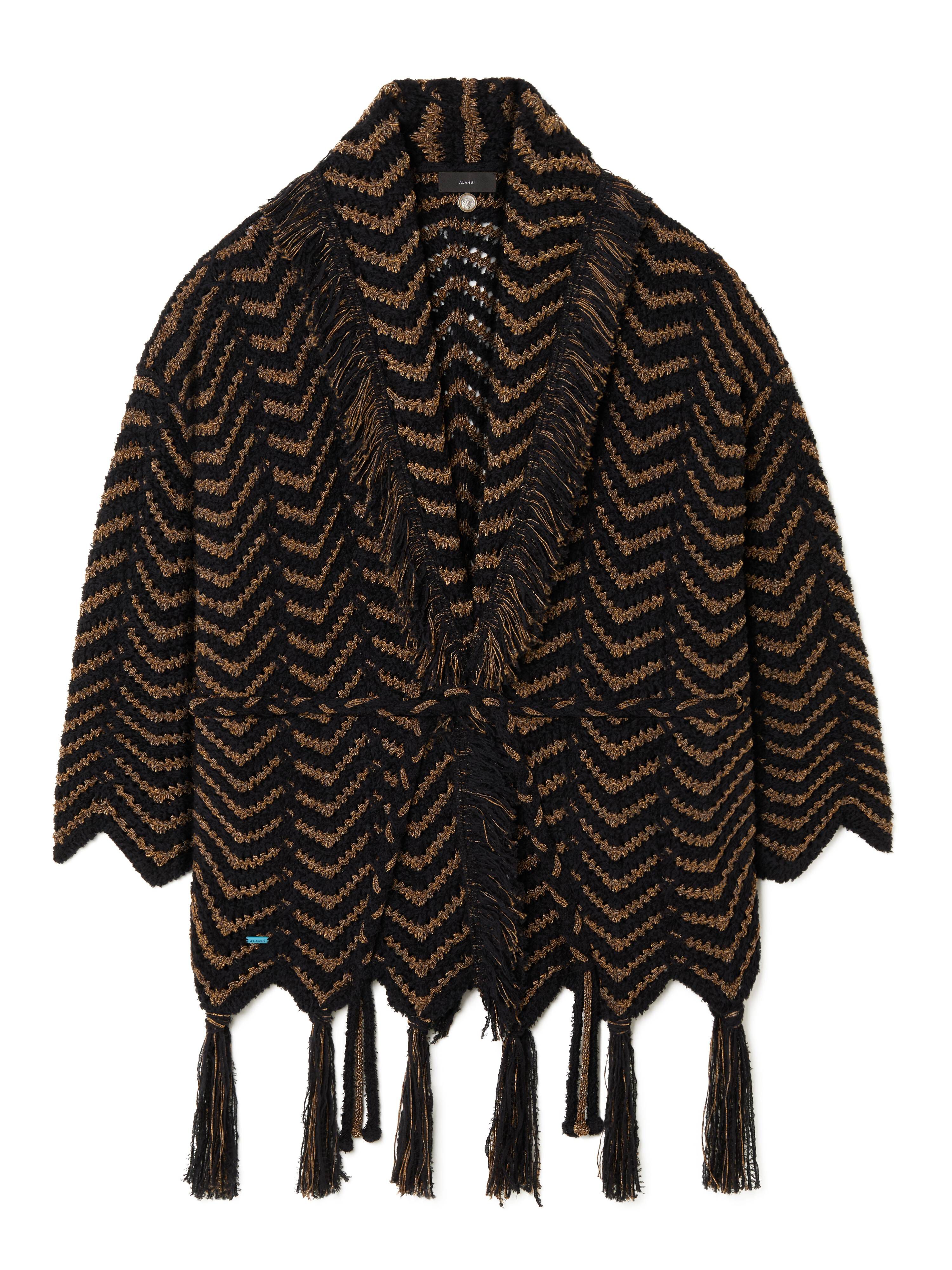 Alanui Shady Beach Cardigan Black-Pecan LWHB064R25KNI006