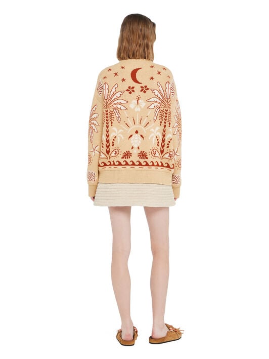 Alanui Echoes Of The Island Sweater Pink Sand-Chalk LWHE068R26KNI001