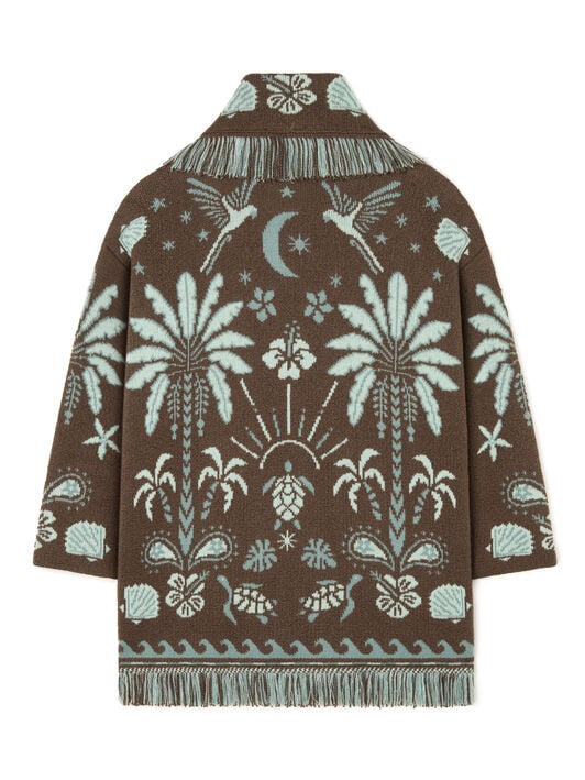 Alanui Echoes Of The Island Cardigan Sandal Wood-Wave LWHB064R26KNI003