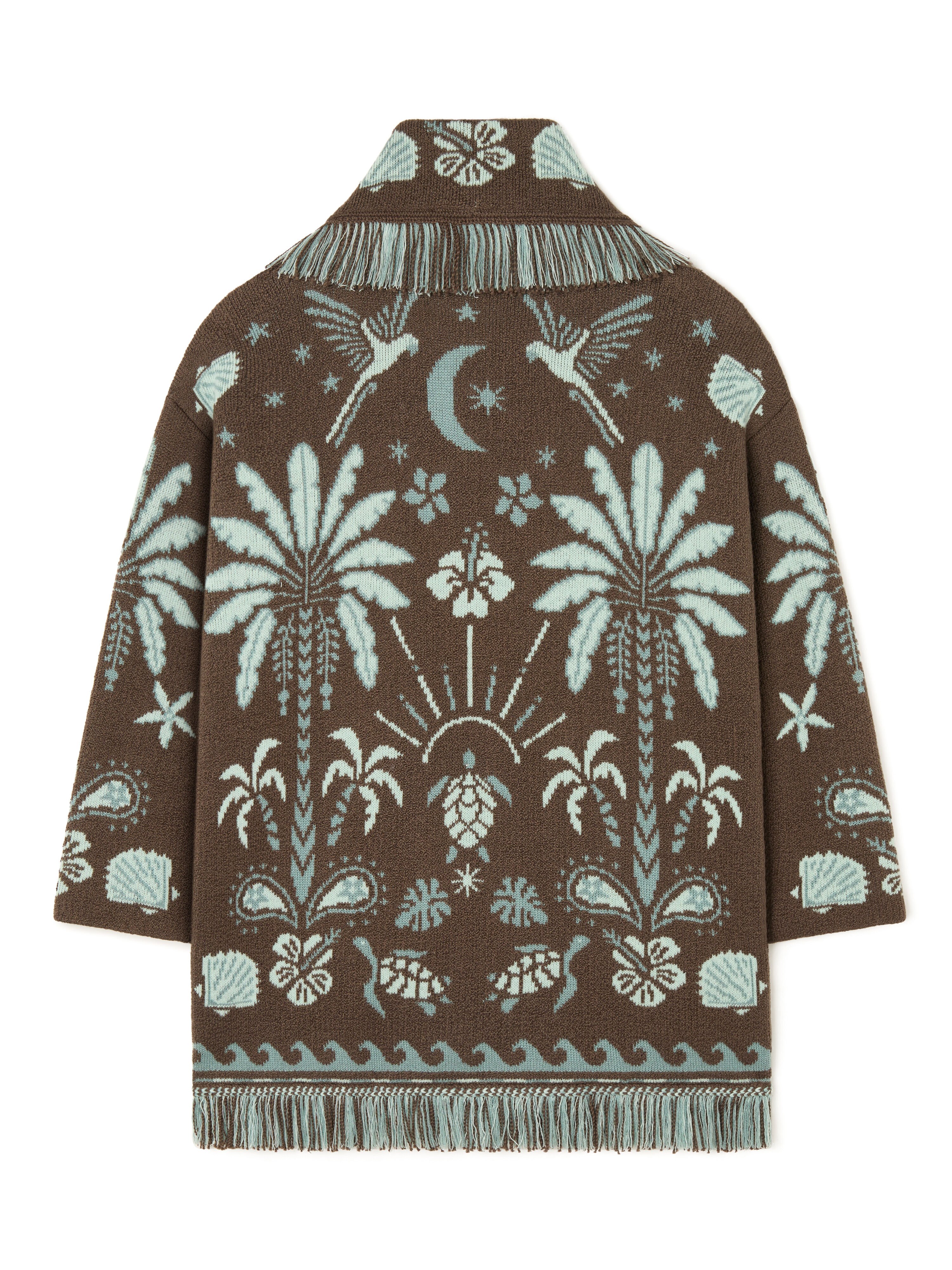 Alanui Echoes Of The Island Cardigan Sandal Wood-Wave LWHB064R26KNI003