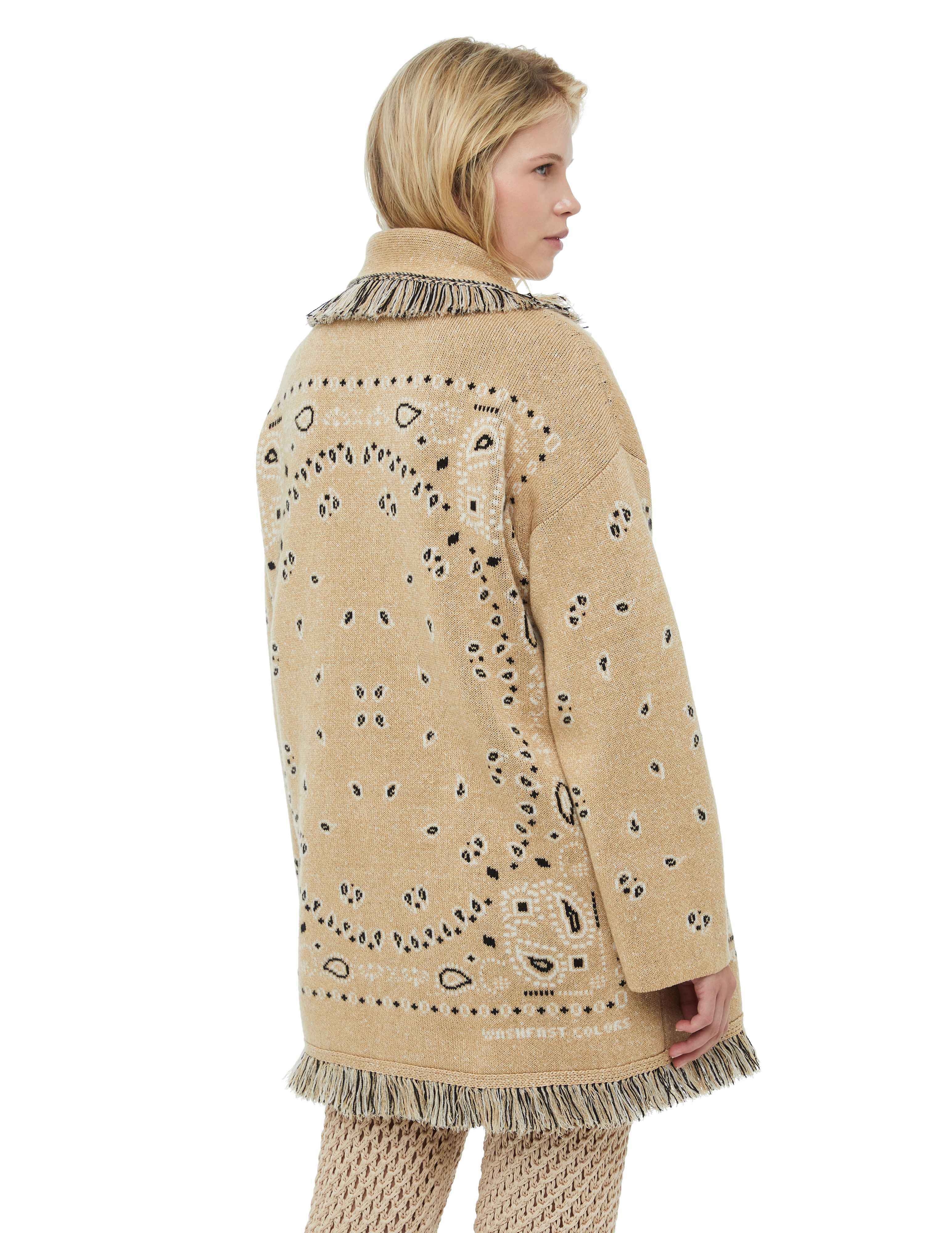 Alanui Bandana Jacquard Cardigan Honeycomb-Multicolor LWHB064S23KNI007