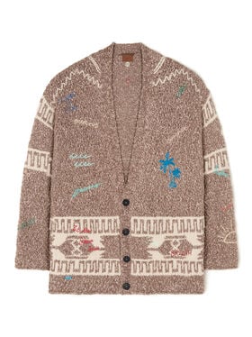 Alanui Written By The Ocean Cardigan Cocoa Delight-Multicolor