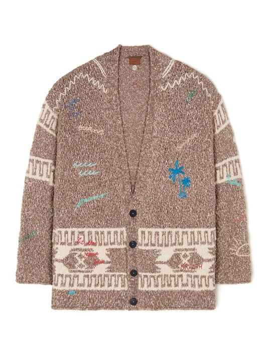 Alanui Written By The Ocean Cardigan Cocoa Delight-Multicolor LMHB027R26KNI004 Alanui Written By The Ocean Cardigan Cocoa Delight-Multicolor LMHB027R26KNI004