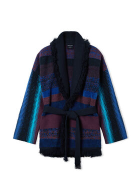 Alanui Giorgio Armani for Alanui Cardigan Blue-Purple