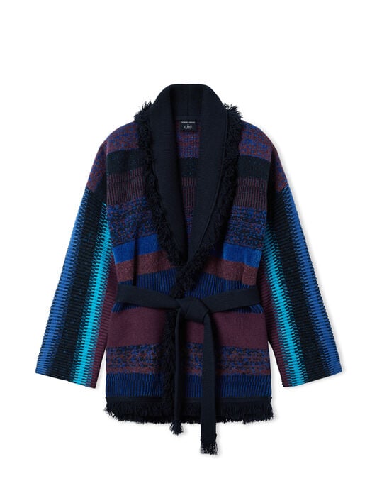 Alanui Giorgio Armani for Alanui Cardigan Blue-Purple Alanui Giorgio Armani for Alanui Cardigan Blue-Purple