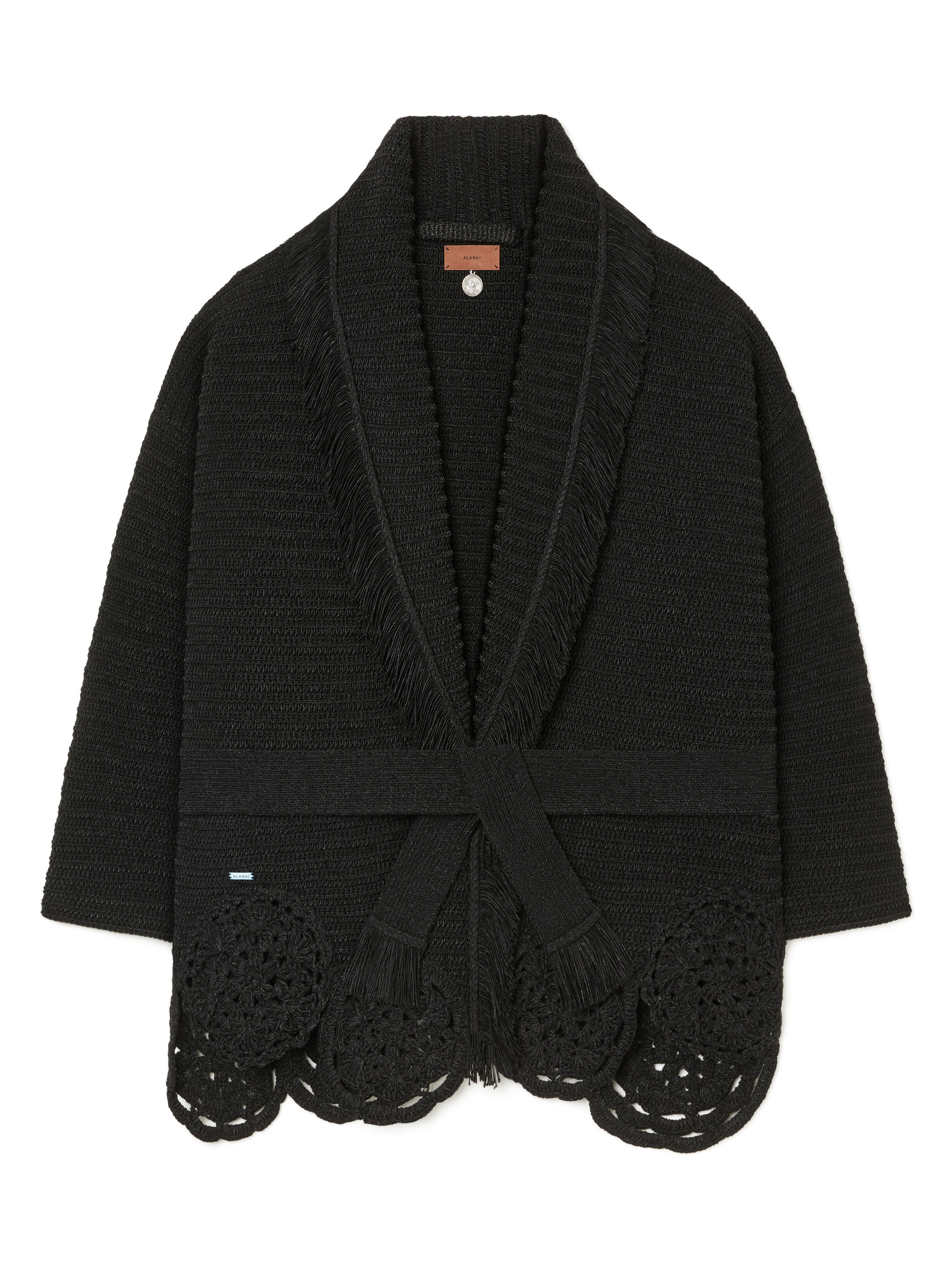 Alanui Island Memories Cardigan Black LWHB064R26KNI011 Alanui Island Memories Cardigan Black LWHB064R26KNI011
