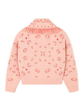 Alanui Bandana Jacquard Cardi-Bomber Calendula-Rosy Spike