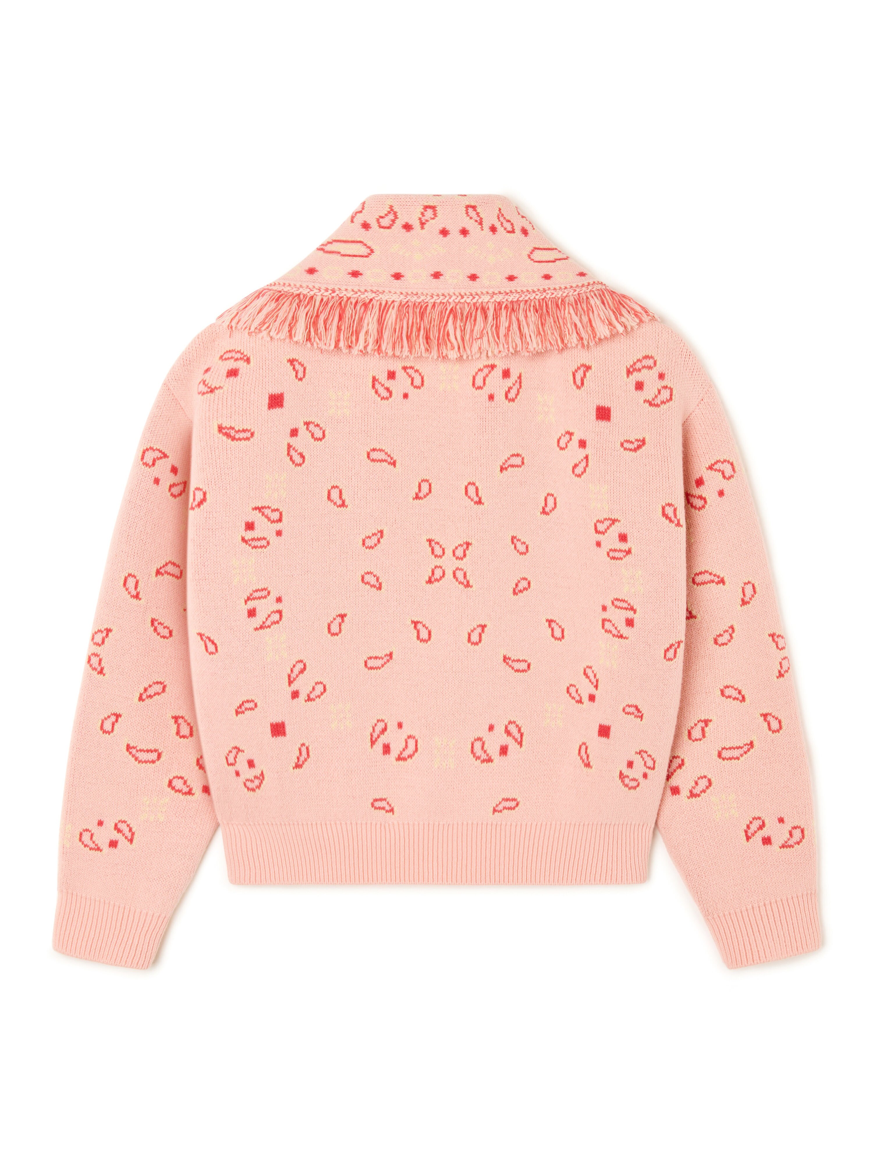 Alanui Bandana Jacquard Cardi-Bomber Calendula-Rosy Spike LWHB026R26KNI002 Alanui Bandana Jacquard Cardi-Bomber Calendula-Rosy Spike LWHB026R26KNI002