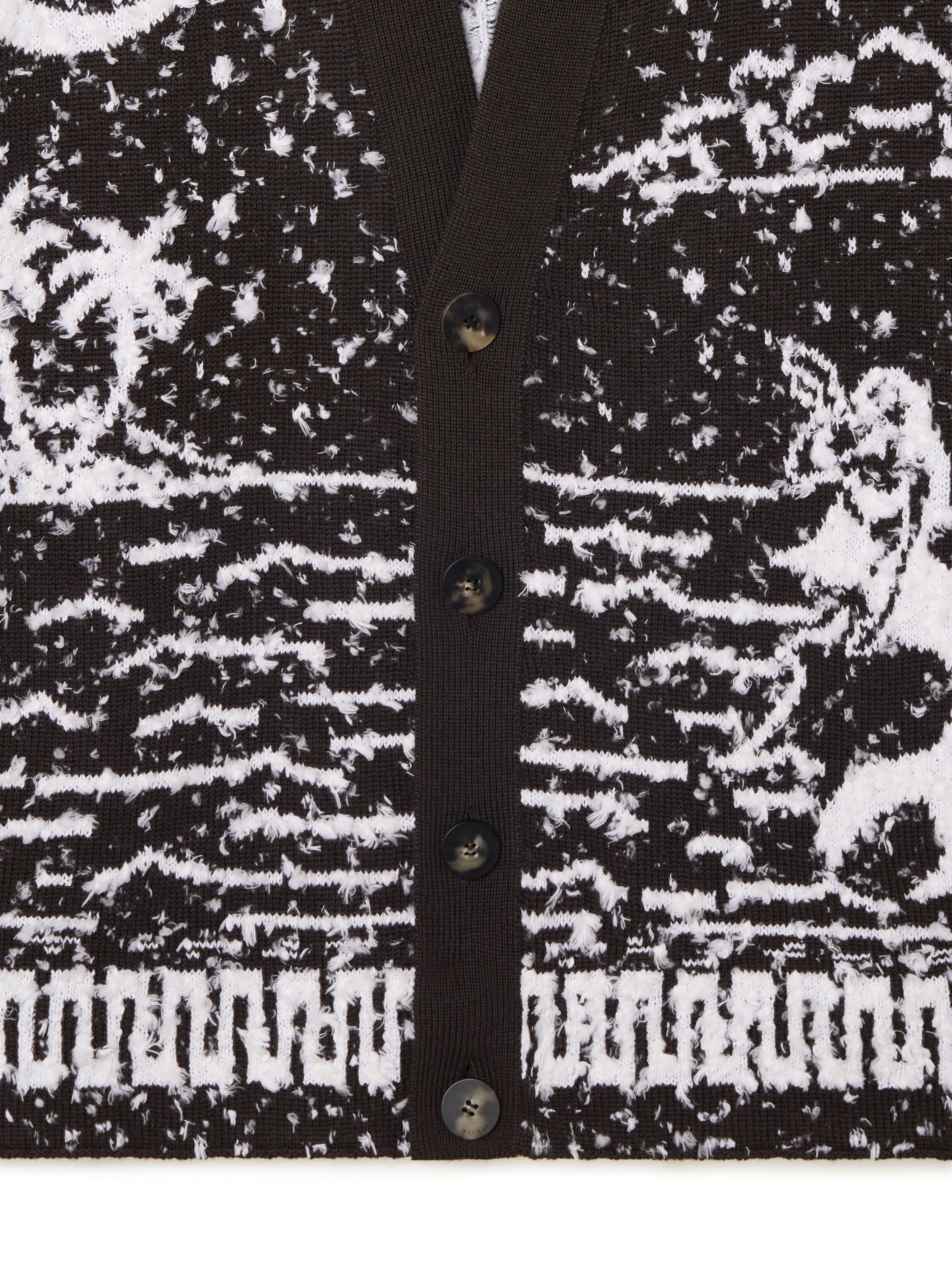 Alanui Ocean Whispers Cardigan Coffee-White Pearl LMHB027R26KNI002